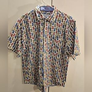 Tommy Bahama Mens Medium Coconut Tiki Button Down Top